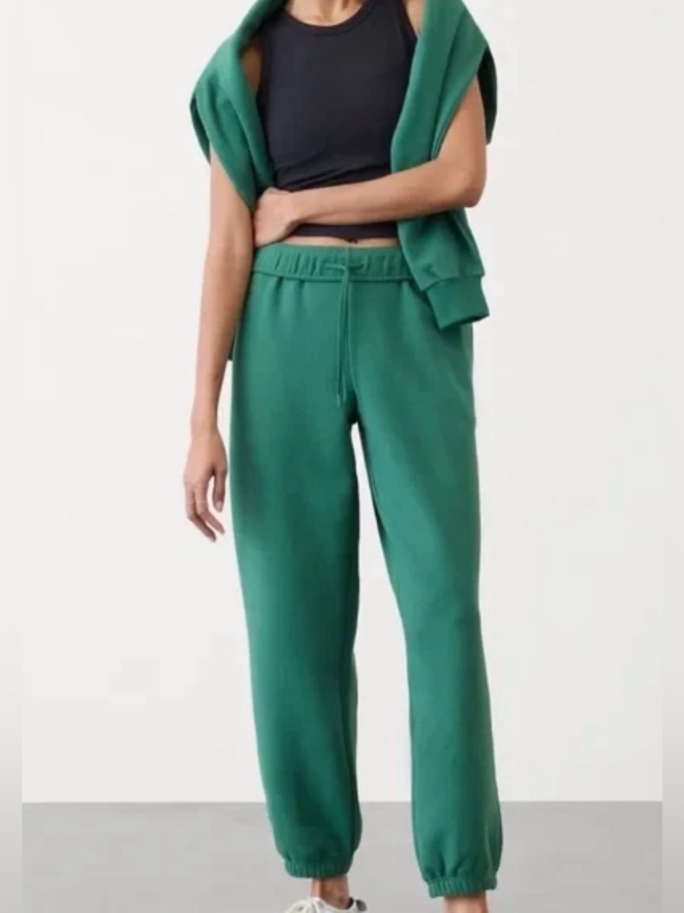 Athleta Forever Fleece High Rise Jogger Trillium Green Medium